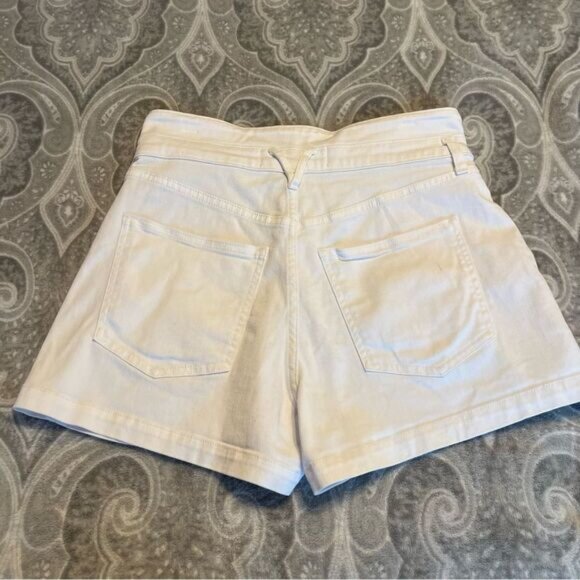 VERONICA BEARD Shorts JAYLEN White Denim Jean Women Pleated High Rise - Picture 9 of 9